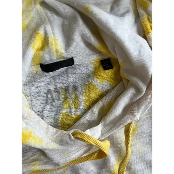 ATM Hoodie Sweater Medium Tie Dye Lightweight Cotton White Yellow Beach Boho - Picture 11 of 16